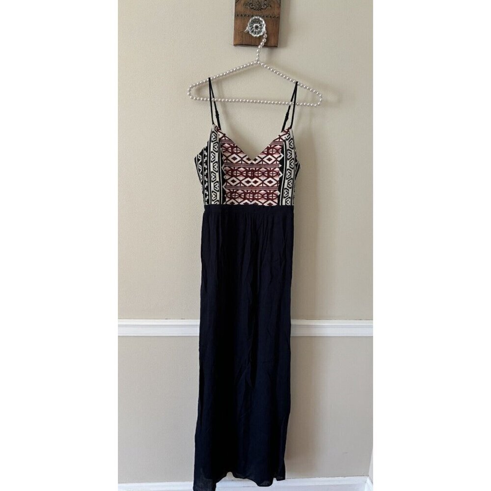 Flying Tomato Womens Size M Maxi Dress Aztec Bodice Gauzy Sleeveless
